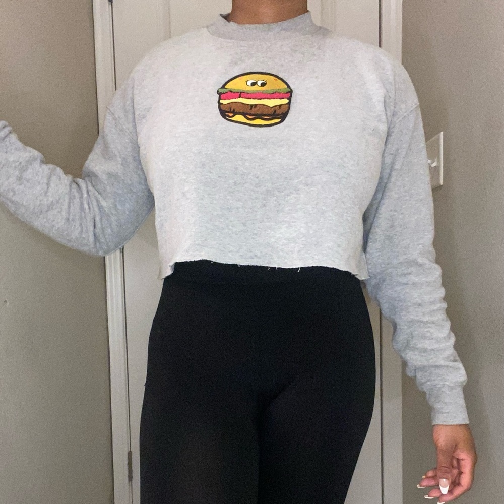 Hamburger Crop Top Sweater